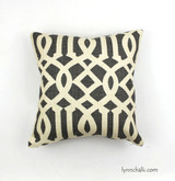 18" X 18" Knife Edge Pillow in Imperial Trellis Midnight  (charcoal grey)