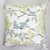 Custom Pillow with welting by Lynn Chalk in Galbraith & Paul in Birds.