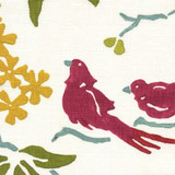 Birds in Pink White on Linen