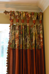 Gathered Tap Top Drapes for Dining Room -Custom Drapes by Lynn Chalk