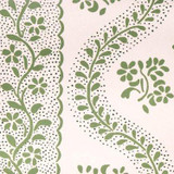 Sister Parish Dolly Green, this color is printed to order with a 25 yard minimum