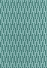 Schumacher Metropolitan Fret Wallpaper Turquoise 5005894 (Priced and Sold as 11 Yard Double Roll) 