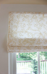 Custom Roman Shade by Lynn Chalk in Robert Allen Makers Mark in Bisque