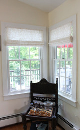 Custom Roman Shades by Lynn Chalk in Robert Allen Makers Mark in Bisque