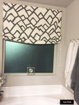 Schumacher Zimba Bathroom Roman Shades in Charcoal (comes in several colors)