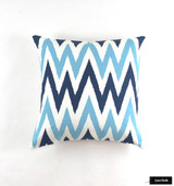 Quadrille Tashkent II Small Scale Navy Blue on White 306026F Pillows 22 X 22