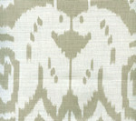 Quadrille China Seas Island Ikat Roman Shades with Samuel and Sons 1.5" Grosgrain Ribbon Trim 