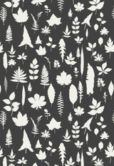 Schumacher Modern Nature Collection Leaves Wallpaper in Graphite  (Priced and Sold as 8 Yard Double Roll)