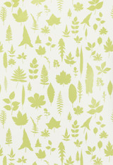 Schumacher Modern Nature Collection Leaves Wallpaper in Chartreuse 5005021 (Priced and Sold as 8 Yard Double Roll)