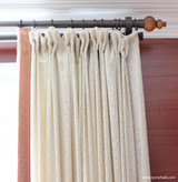   Dining Room - Custom Pleated Drapes by Lynn Chalk with Samuel  & Sons Trim