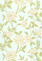 Schumacher Whitney Floral Wallpaper in Aqua