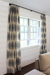 Custom Drapes by Lynn Chalk in Robert Allen Dwell Studio Medallion Band in Mineral