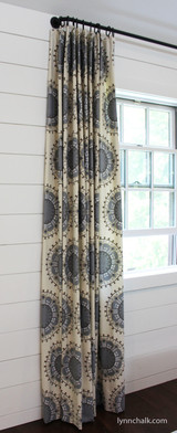 Custom Drapes by Lynn Chalk in Robert Allen Dwell Studio Medallion Band in Mineral