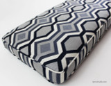 Custom Cushion by Lynn Chalk in Robert Allen Diamond Vista in Navy