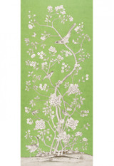 Chinois Palais Wallcovering by Mary McDonald in Lettuce