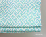 Custom Roman Shade by Lynn Chalk in Java Java New Blue on White