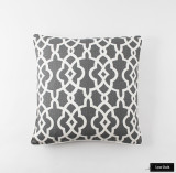 Summer Palace Fret Pillow in Smoke (20 X 20-additional option with welting added)