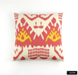  Quadrille Kazak Custom Knife Edge Pillow  (Shown in Coral New Yellow on Tint - Comes in several colors)