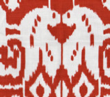 Quadrille Island Ikat Dark Red on White