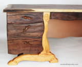 Custom Hand Carved Walnut Desk with Live Edge by Scott Clarke