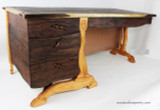 Custom Hand Carved Walnut Desk with Live Edge by Scott Clarke