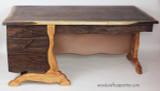 Custom Hand Carved Walnut Desk with Live Edge by Scott Clarke