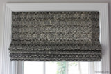 Galbraith & Paul Monarch Custom Roman Shade (Shown in Cadet on Natural Linen)