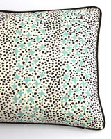 Quadrille Alan Campbell Jacks II Green Brown Dots on Tint Pillows with Brown Welt