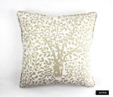 Custom Pillow by Lynn Chalk in Arbre De Matisse Reverse Ecru on Tint with self welting (20 X 20)