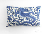 14 X 22 Pillow in Chi'en Dragon in Blue on White