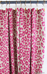 Custom Flat Panels by Lynn Chalk in Schumacher Iconic Leopard Fuchsia/Natural