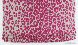 Custom Roman Shade by Lynn Chalk in Schumacher Iconic Leopard Fuchsia/Natural