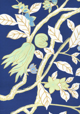 Quadrille Happy Garden Custom Drapes (Shown in New Navy on Tint-comes in other colors)