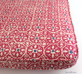 Custom Cushion in Quadrille Nitik II Magenta with New Navy 149-34