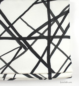 Kelly Wearstler Channels Custom Roman Shades in Ebony/Ivory