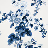 Schumacher Pyne Hollyhock Wallpaper in Indigo 5006922