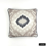 Pillows in Kiribati Ikat in Linen with Black Welting (18 X 18)