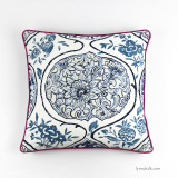 Katsugi Blues 20 X 20 Pillow with Robert Allen Lustre Sheen Fuchsia Welting
