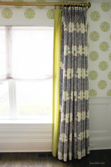 Robert Allen/Duralee Maris Custom Drapes (shown in Currant-also comes in Rose, and Sea Green)