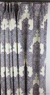 Robert Allen/Duralee Maris Custom Drapes (shown in Currant-also comes in Rose, and Sea Green)
