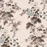 Schumacher Pyne Hollyhock Print Pinch Pleated Drapes (comes in Charcoal, Indigo, Blush, Grisaille and Tobacco)