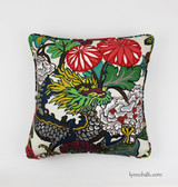 Custom Pillows Schumacher Chiang Mai Dragon with Welting (shown in Alabaster 20 X 20)