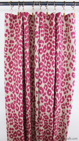 Custom Flat Panels by Lynn Chalk in Schumacher Iconic Leopard Fuchsia/Natural