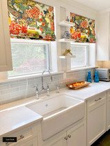 Custom Roman Shade in Chiang Mai Dragon Aquamarine