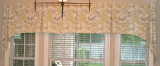 Custom Tapered Box Pleated Valance by Lynn Chalk in Galbraith & Paul Birds. (Photos by client)