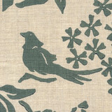 Birds Silhouette  Ocean on Natural Linen