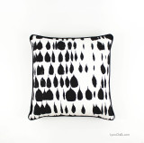 Pillow in Queen of Spain Black with Black Welting (20 X 20)