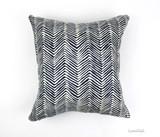 Petite Zig Zag Navy on Tint 16 X 16