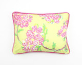 ON SALE 75% Off- Lee Jofa Green Chartreuse Floral Pillow with Hot Pink Piping (Both Sides - 12 X 16)
