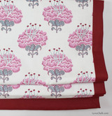 Katie Ridder Peony in Raspberry with Kravet Dublin Linen Lipstick Red Border